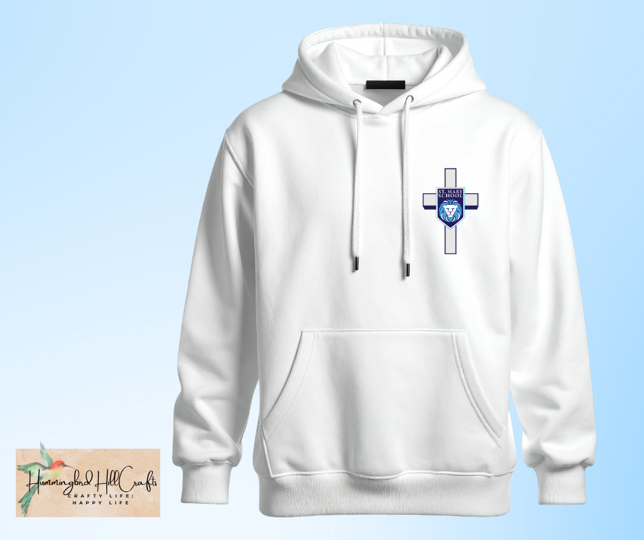 St. Mary's Hoodie Sweatshirt - Pocket Logo Cross