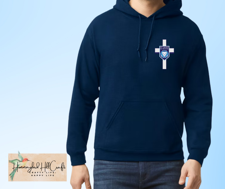St. Mary's Hoodie Sweatshirt - Pocket Logo Cross