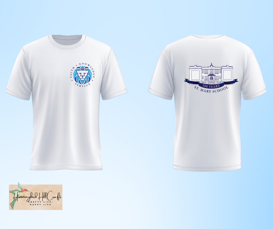 100th Anniversary St. Mary's T-Shirt with lion pocket logo